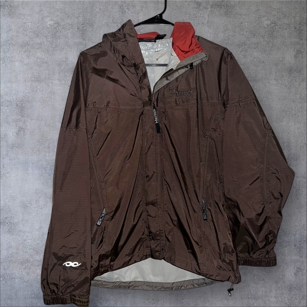 Eddie Bauer Brown Jacket with Red Hood